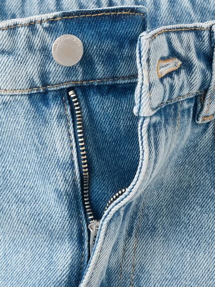 Mango Mid Rise Balloon Cut Cropped Jeans, Blue - view 2, Blue
