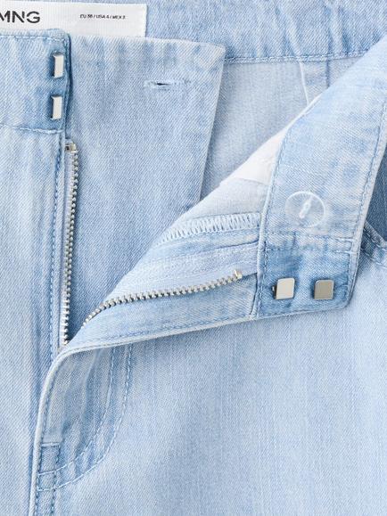 Mango Wide Leg Mid Rise Jeans, Light Blue - view 2, Light Blue