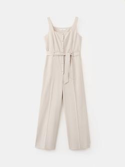 Mango Linen Blend Jumpsuit, Sand, Sand