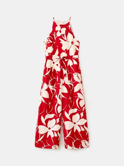 Mango Milos Floral Jumpsuit, Red, Red