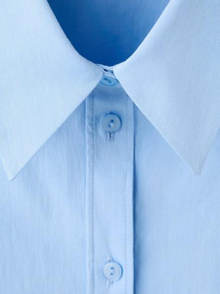 Mango Cotton Rich Tailored Shirt, Sky Blue - view 2, Sky Blue