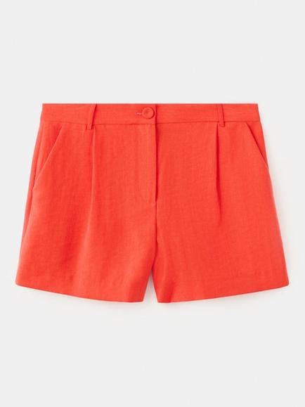 Mango Pleated Tailored Shorts, Mandarin, Mandarin