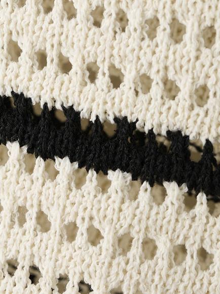 Mango Stripe Crochet Shorts, Off White - view 2, Off White