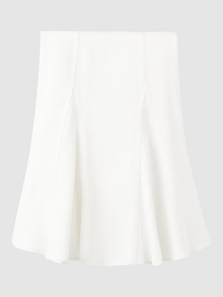 Mango Mid Rise Flared Midi Skirt, White, White