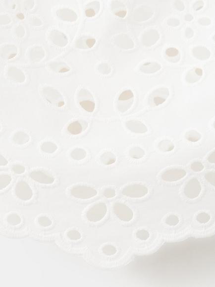 Mango Cotton Eyelet Crop Top, Off White - view 2, Off White