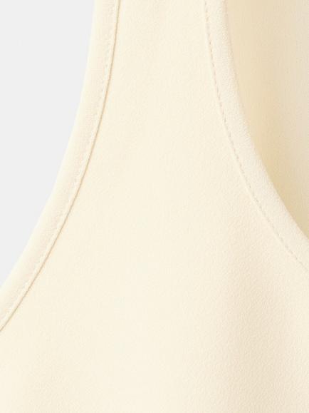 Mango Scoop Neck Sleeveless Crop Top - view 2, Pastel Yellow