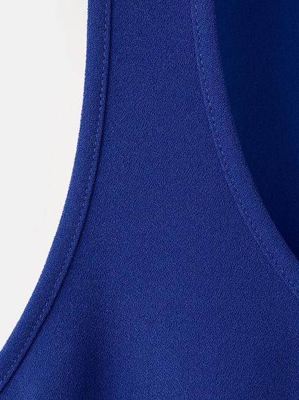 Mango Scoop Neck Sleeveless Crop Top - view 2, Blue