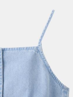 Mango Sleeveless Denim Top, Light Blue - view 2, Light Blue