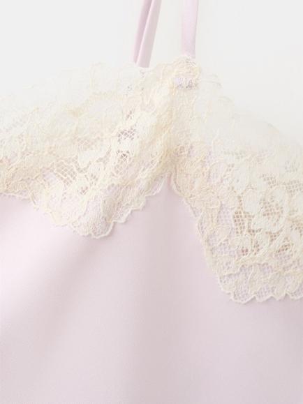 Mango Lace Trim Cami, Mauve - view 2, Mauve