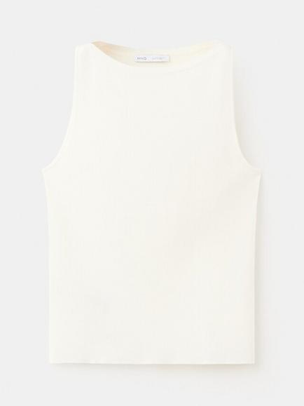 Mango Suenyo Cotton Blend Vest, Brown, Raw
