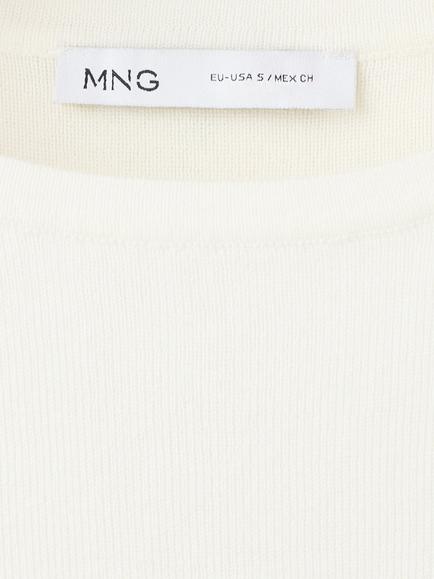Mango Suenyo Cotton Blend Vest, Brown - view 2, Raw
