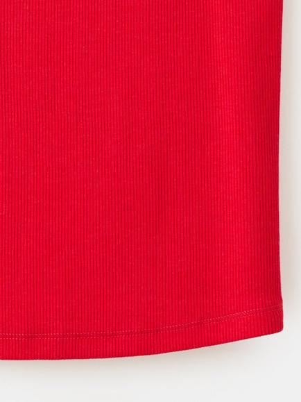 Mango Cotton Rich Ribbed Vest, Pastel Pink - view 2, Red