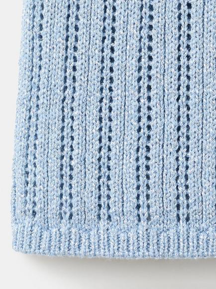 Mango Sculpted Ribbed Vest - view 2, Sky Blue