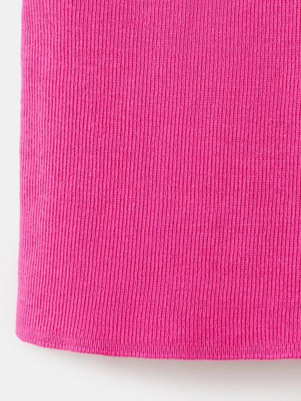 Mango Fine Knit Ribbed Straight Fit Vest, Fuchsia - view 2, Fuchsia
