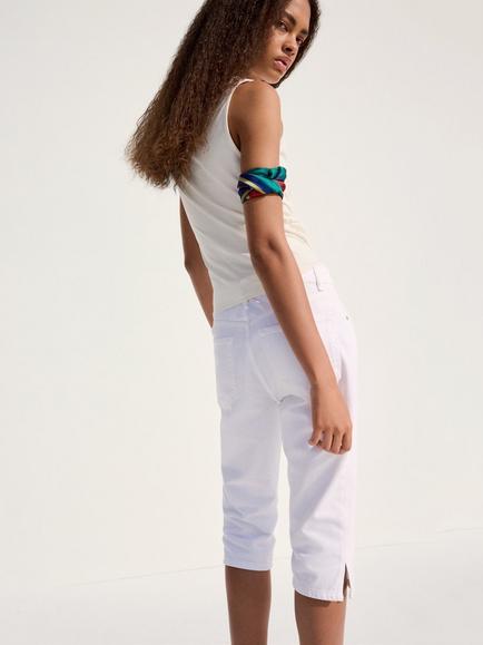 Mango Cotton Rich Boat Neck Top, Off White - view 2, Off White