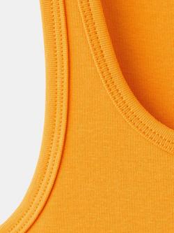 Mango Scoop Neck Fitted Vest Top, Orange - view 2, Orange