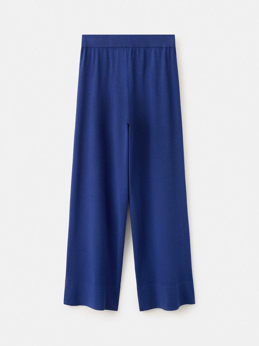 Women's Look 260813-224836 — Mango High Waist Wide Leg Knit Trousers, Electric Blue