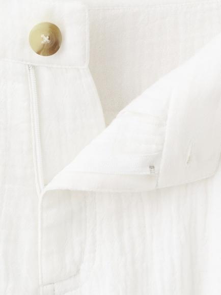 Mango Straight-Leg Crinkle Trousers, White - view 2, White