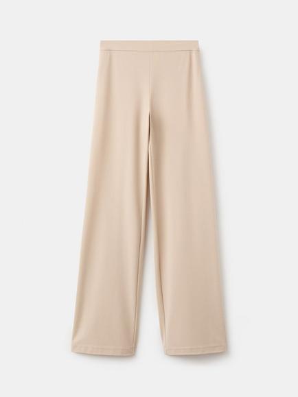 Mango Fluid Wide Leg Mid Rise Trousers, Sand, Sand