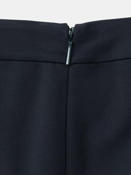 Mango Fluid Wide Leg Mid Rise Trousers, Navy - view 2, Navy