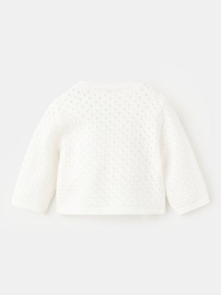 Mango Baby Wrap Over Cardigan, Off White - view 2, Off White