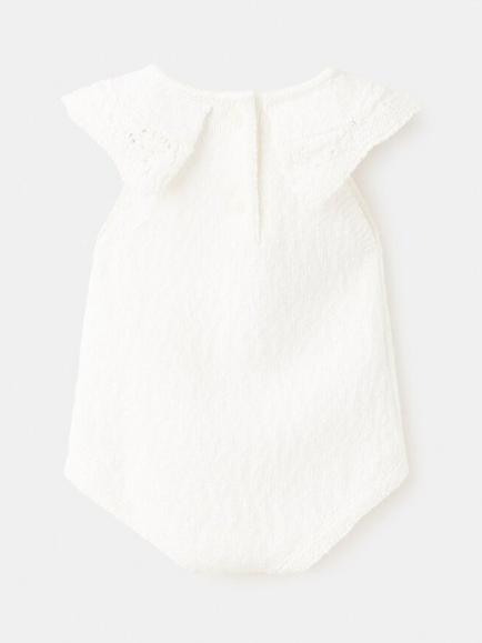 Mango Baby Ruffle Romper, Off White - view 2, Off White