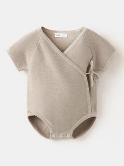 Mango Baby Knitted Romper, Taupe, Taupe