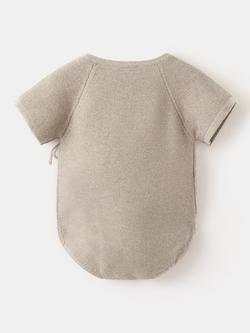 Mango Baby Knitted Romper, Taupe - view 2, Taupe
