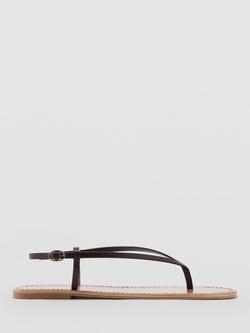 Mango Leather Minimalist Ankle Strap Sandals, Bordeaux, Bordeaux