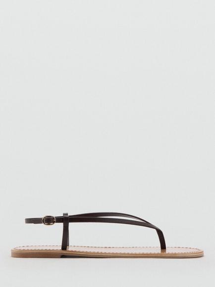 Mango Leather Minimalist Ankle Strap Sandals, Bordeaux, Bordeaux