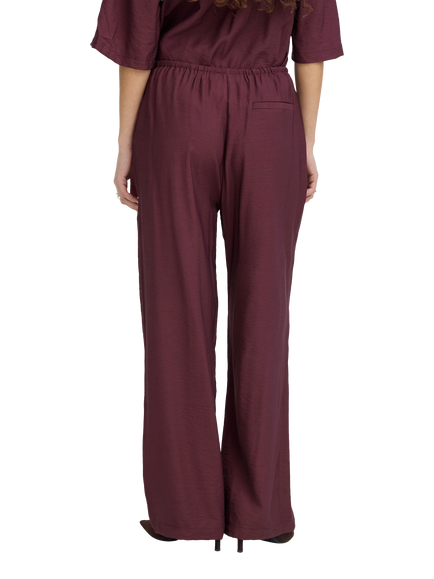 ICHI Ihfalura Soli Wide Leg Trousers, Vineyard Wine - view 2, Vineyard Wine