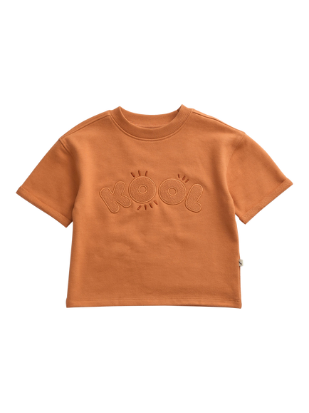 KIDLY by MORI Kids' Kool Oversized Cotton T-Shirt, Brown, Brown
