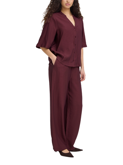 ICHI Ihfalura Three Quarter Length Top, Vineyard Wine, Vineyard Wine