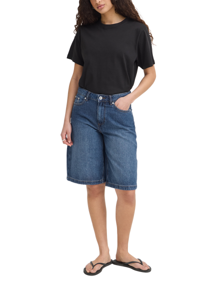 ICHI Ihkirsten Cotton Shorts, Medium Blue, Medium Blue