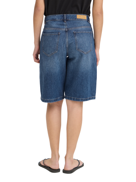 ICHI Ihkirsten Cotton Shorts, Medium Blue - view 2, Medium Blue