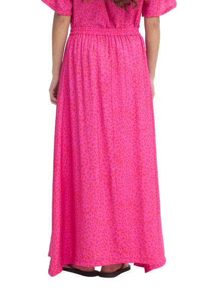 ICHI Ihjeeva Abstract A-Line Maxi Skirt, Berry - view 2, Berry