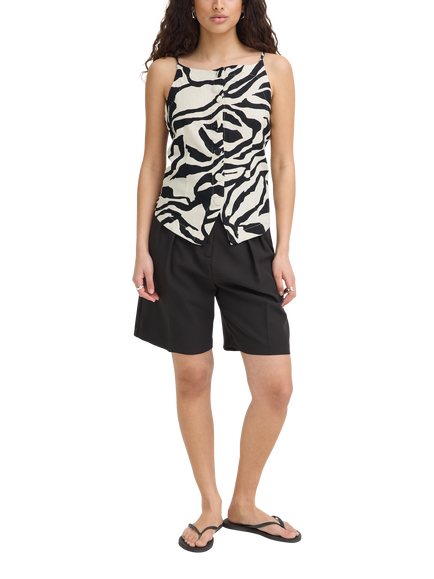 ICHI Ihlinno Line Blend Button Front Camisole Top, Graphic Animal, Graphic Animal