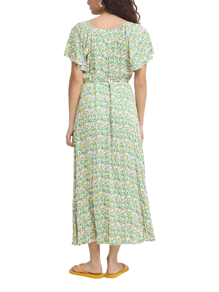 ICHI Ihaya Floral Print Midi Dress, Multi - view 2, Multi