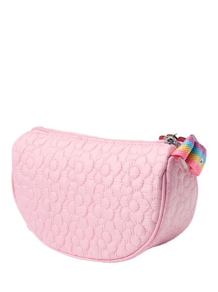 Angels by Accessorize Kids' Quilted Flower Crossbody Bag, Pink - view 2, Pink