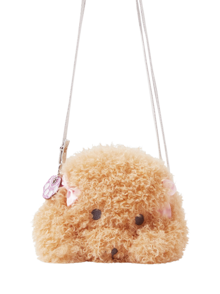 Angels by Accessorize Kids' Doodle Fluffy Dog Crossbody Bag, Beige, Beige