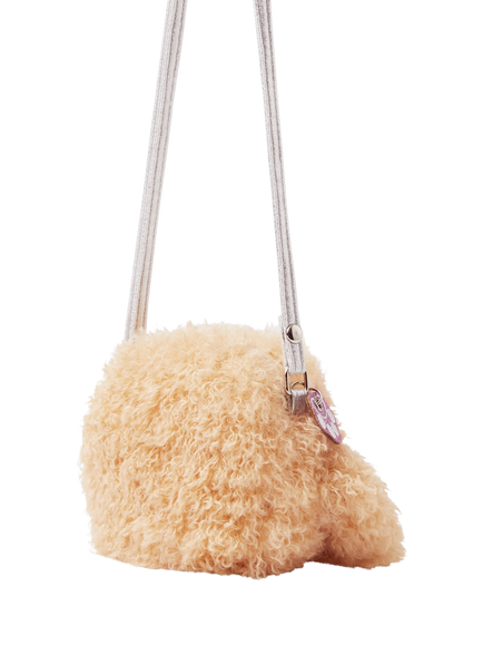 Angels by Accessorize Kids' Doodle Fluffy Dog Crossbody Bag, Beige - view 2, Beige
