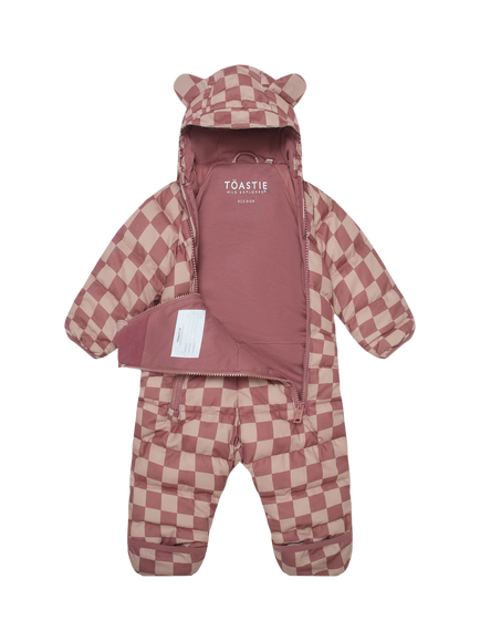 Toastie Baby Hooded Cloud Onseie, Micro Cord Pink - view 2, Micro Cord Pink