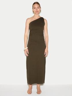 Jigsaw Asymmetric Jersey Dress, Khaki, Khaki