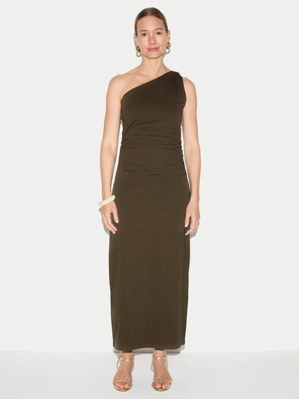 Jigsaw Asymmetric Jersey Dress, Khaki, Khaki