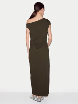 Jigsaw Asymmetric Maxi Dress, Khaki - view 2, Khaki