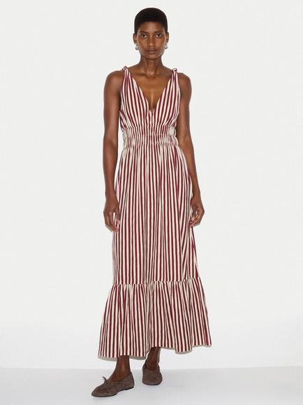 Jigsaw Slub Stripe Sundress, Mulberry, Mulberry