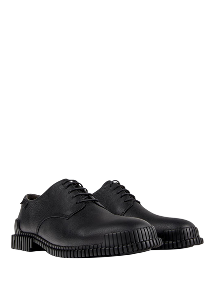 Camper Pix Leather Ribbed Sole Oxford Shoe, Black - view 2, Black