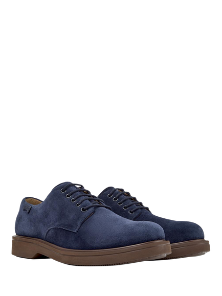 Camper Norman Suede Oxford Shoes, Blue - view 2, Blue