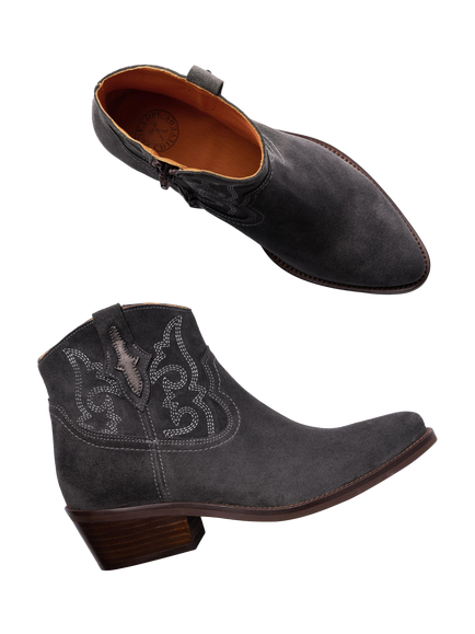 Penelope Chilvers Cassidy Suede Cowboy Boots, Slate - view 2, Slate