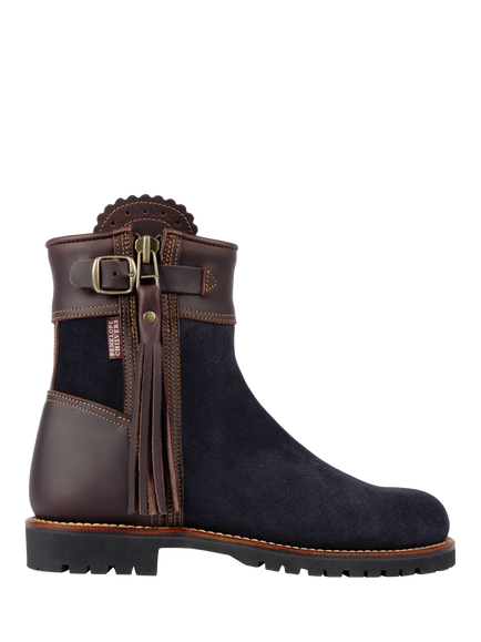 Penelope Chilvers Cropped Inclement Suede Waterproof Ankle Boots, Navy, Navy
